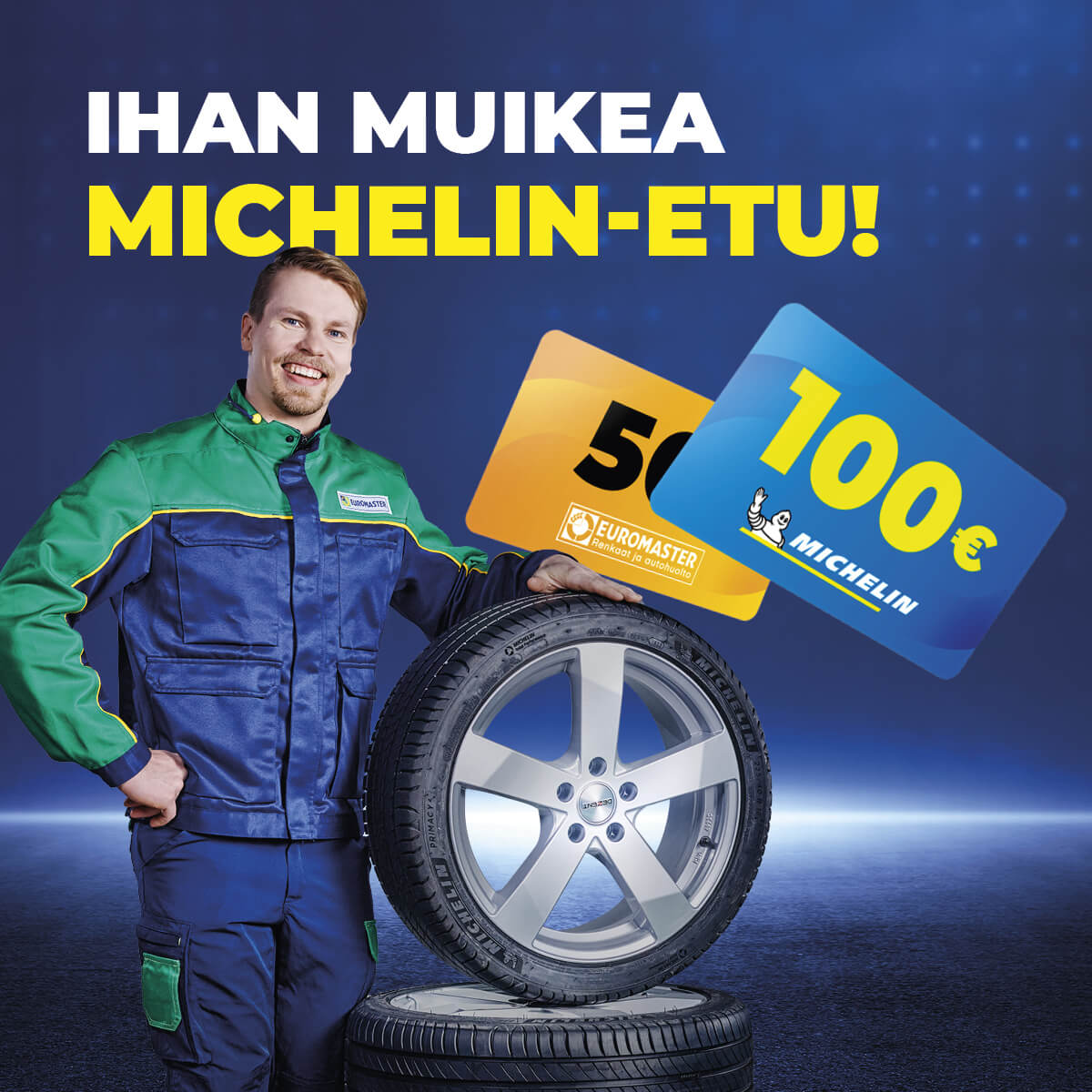 Michelin-talvirenkaiden ostajalle 50 euron lahjakortti Euromasterille